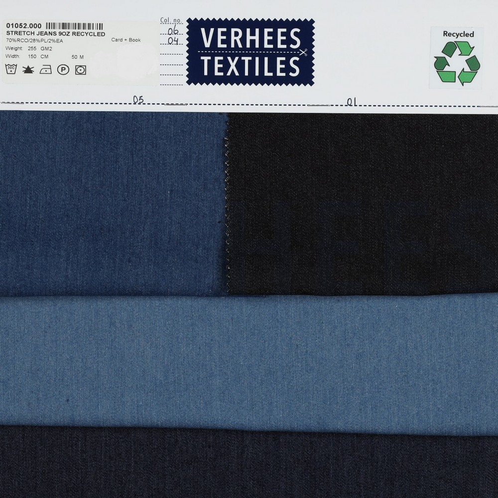 DENIM STRETCH 9 OZ GERECYCLED BLAUW #7