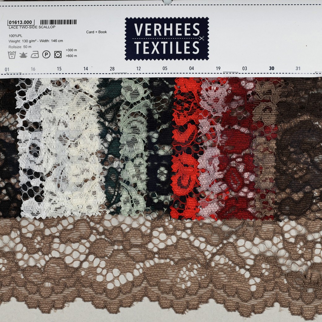 LACE TWO-SIDE SCALLOP GREY #7
