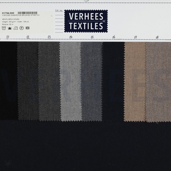 VISKOSE GABARDINE ANGERAUT STRETCH MARINEBLAU MELIERT #7