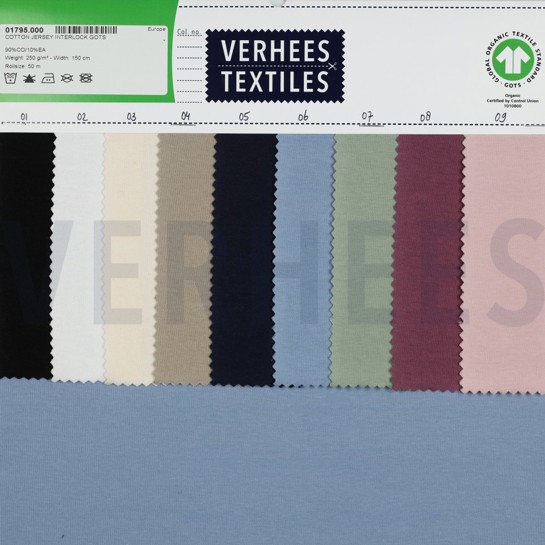 BAUMWOLL JERSEY INTERLOCK GOTS AUBERGINE #7