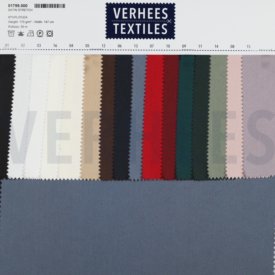 SATIN STRETCH GEBROCHEN WEISS #7