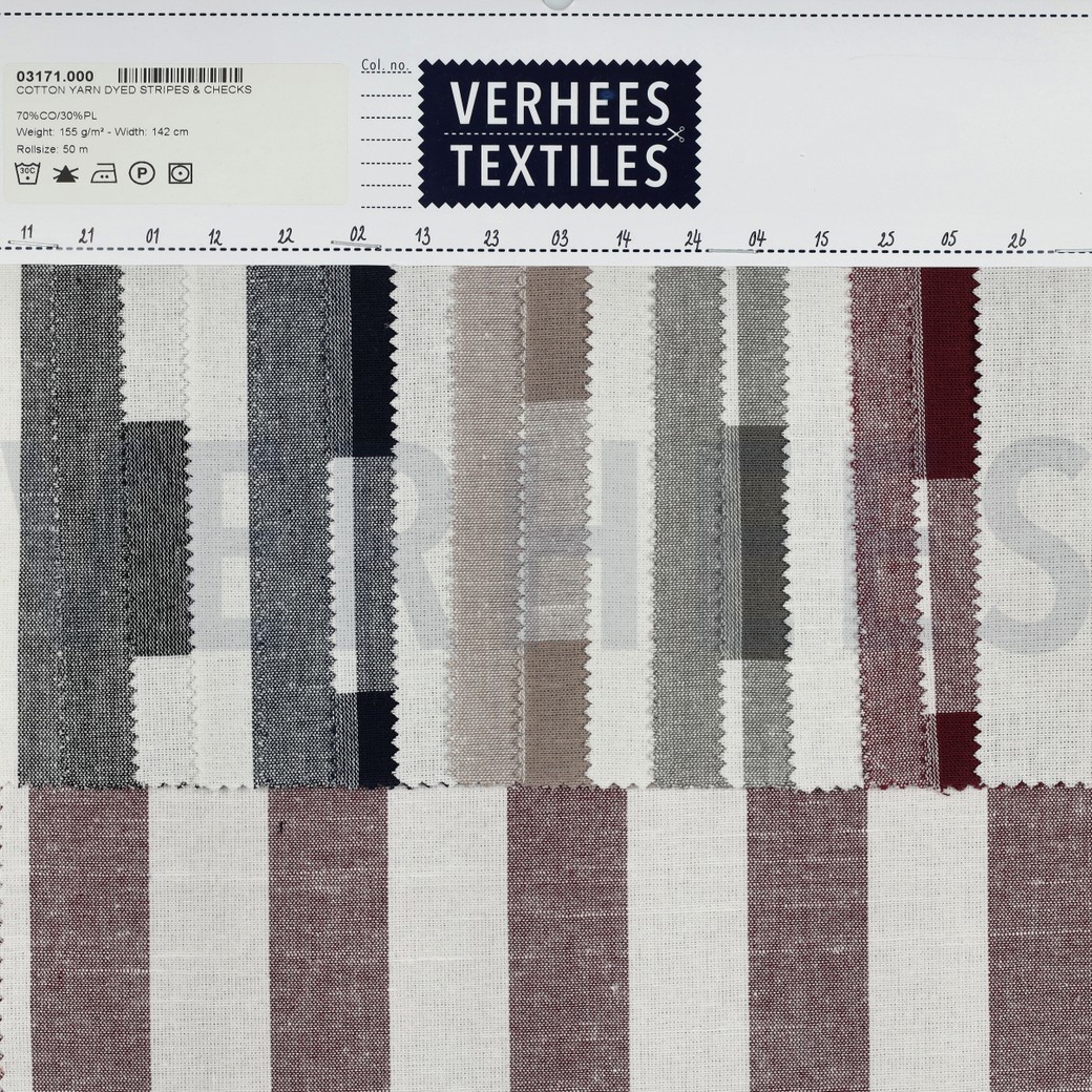 COTON TEIL FIL RAYURES & CARREAUX NOIR #7