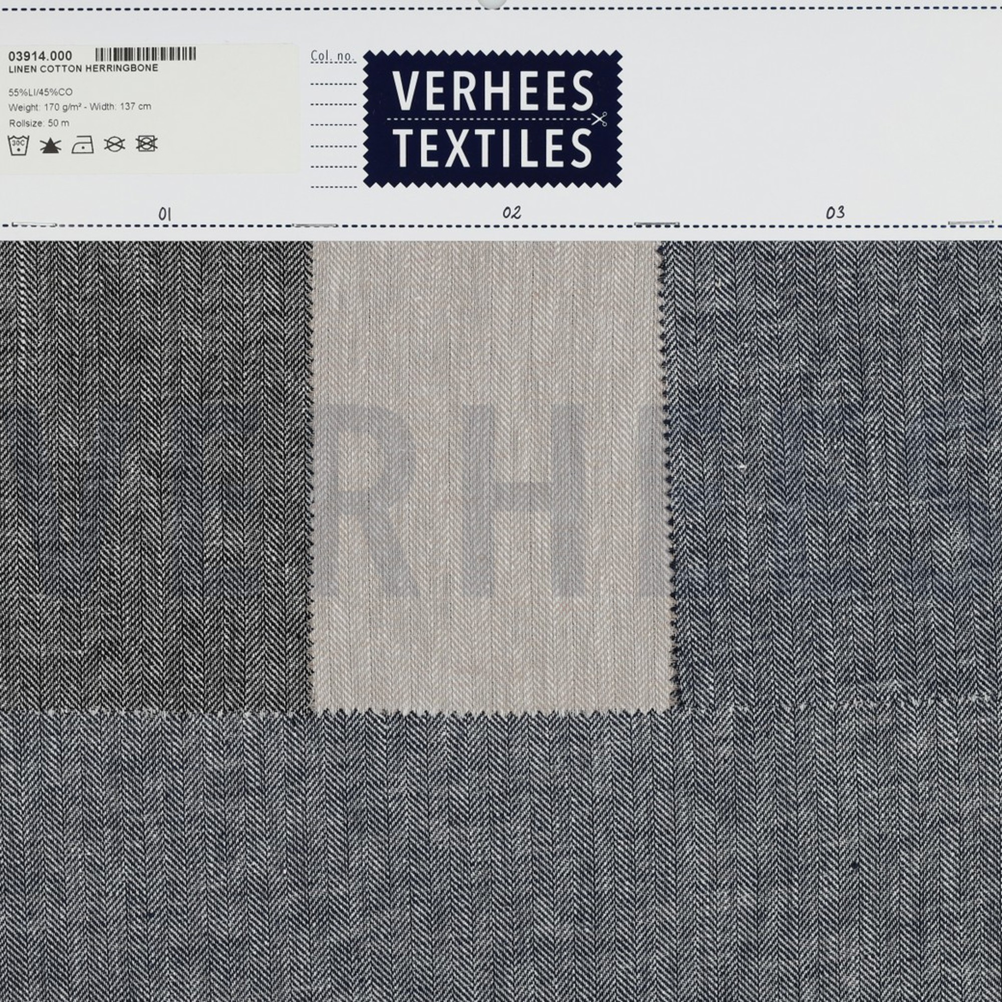 LINEN COTTON HERRINGBONE BEIGE (high resolution) #5