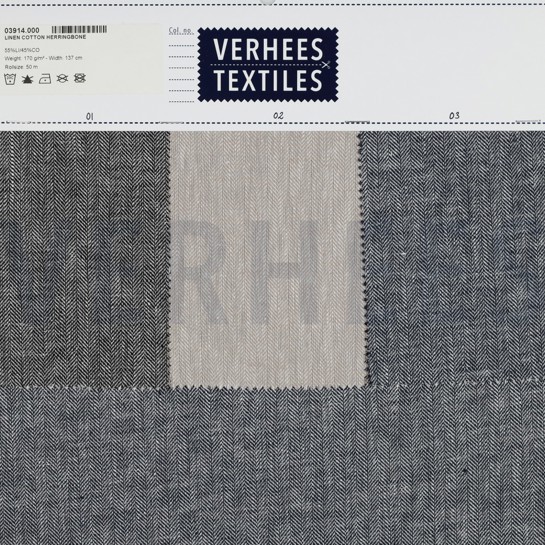 LINEN COTTON HERRINGBONE BEIGE #7