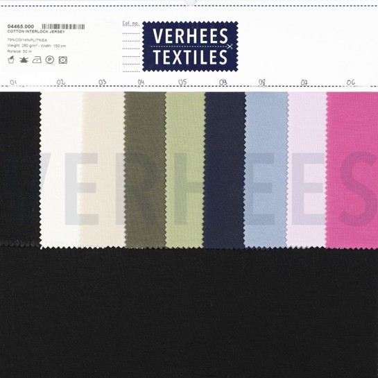 COTTON INTERLOCK JERSEY BLACK #7