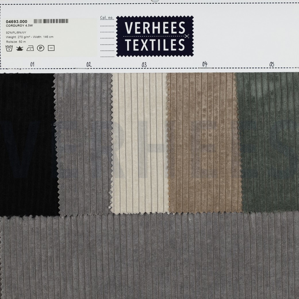 CORDUROY 4.5W GREY #7