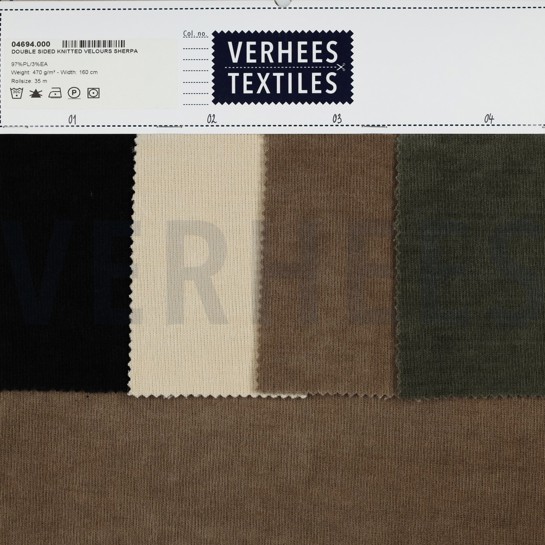 DOUBLE SIDED KNITTED VELOURS SHERPA ARMY GREEN #7