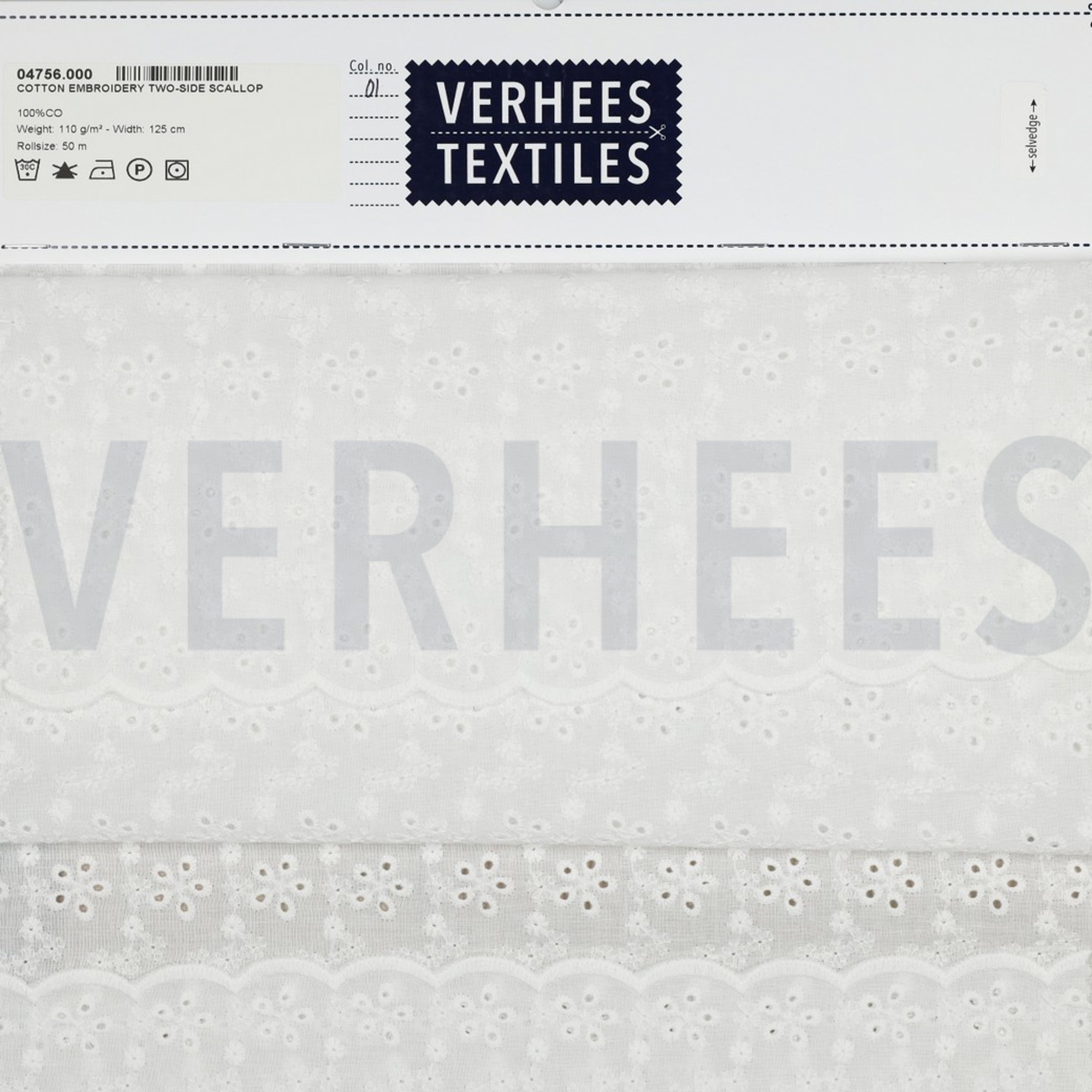 KATOEN EMBROIDERY TWEE-ZIJDIGE GOLFRAND WIT (high resolution) #5