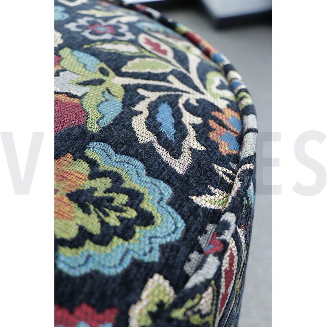 GOBELIN CHENILLE BLUMEN SCHWARZ #7
