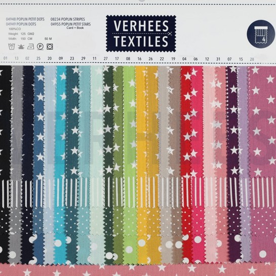 KATOENEN POPLIN KLEINE STIPPEN WIT/DONKERBLAUW #7