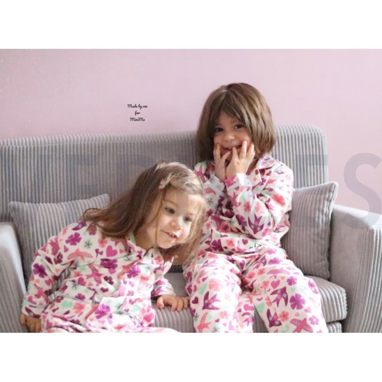 FLANELLE OISEAUX JEAN BLEU #7