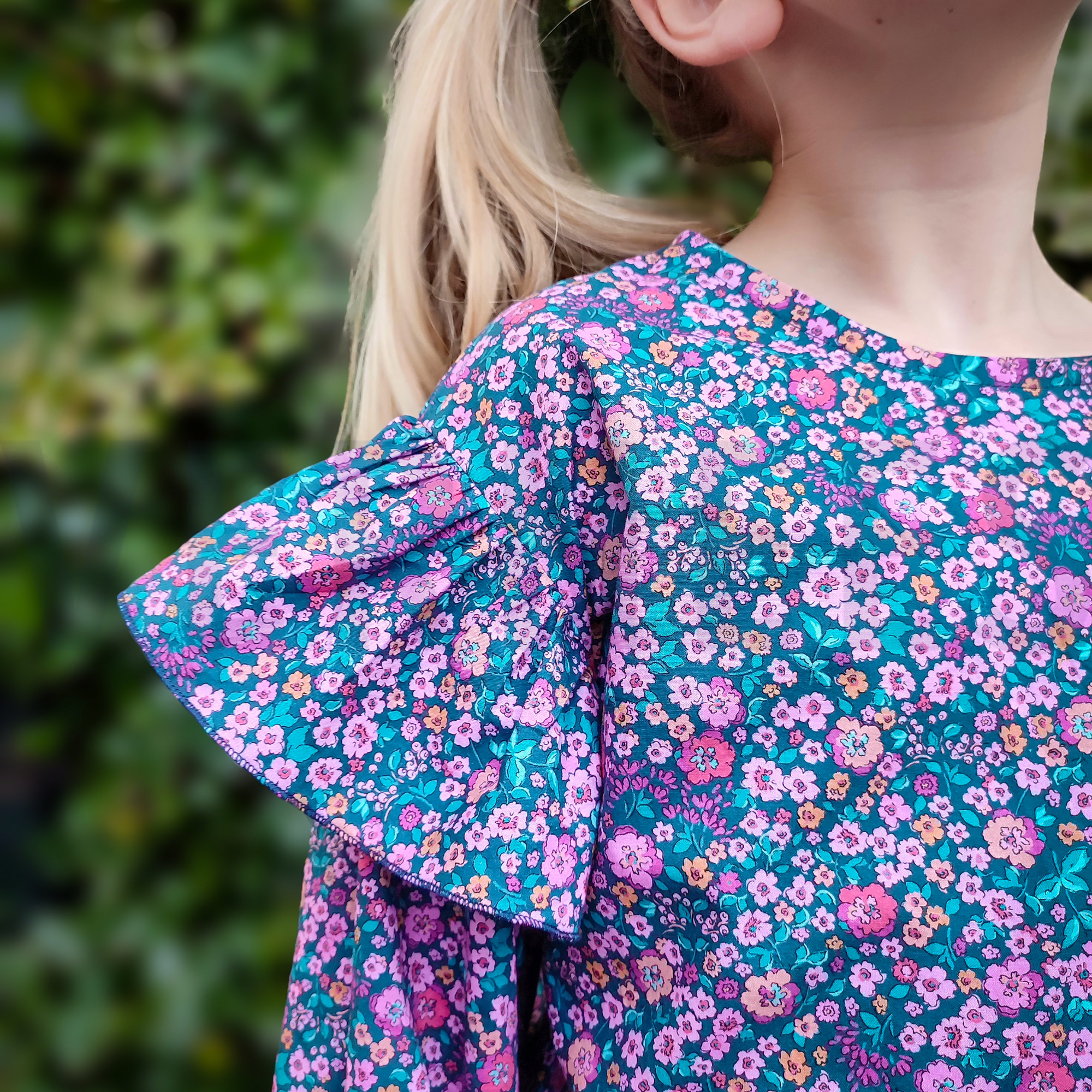 KATOENEN POPLIN DIGITAAL BLOEMEN FUCHSIA (high resolution) #5