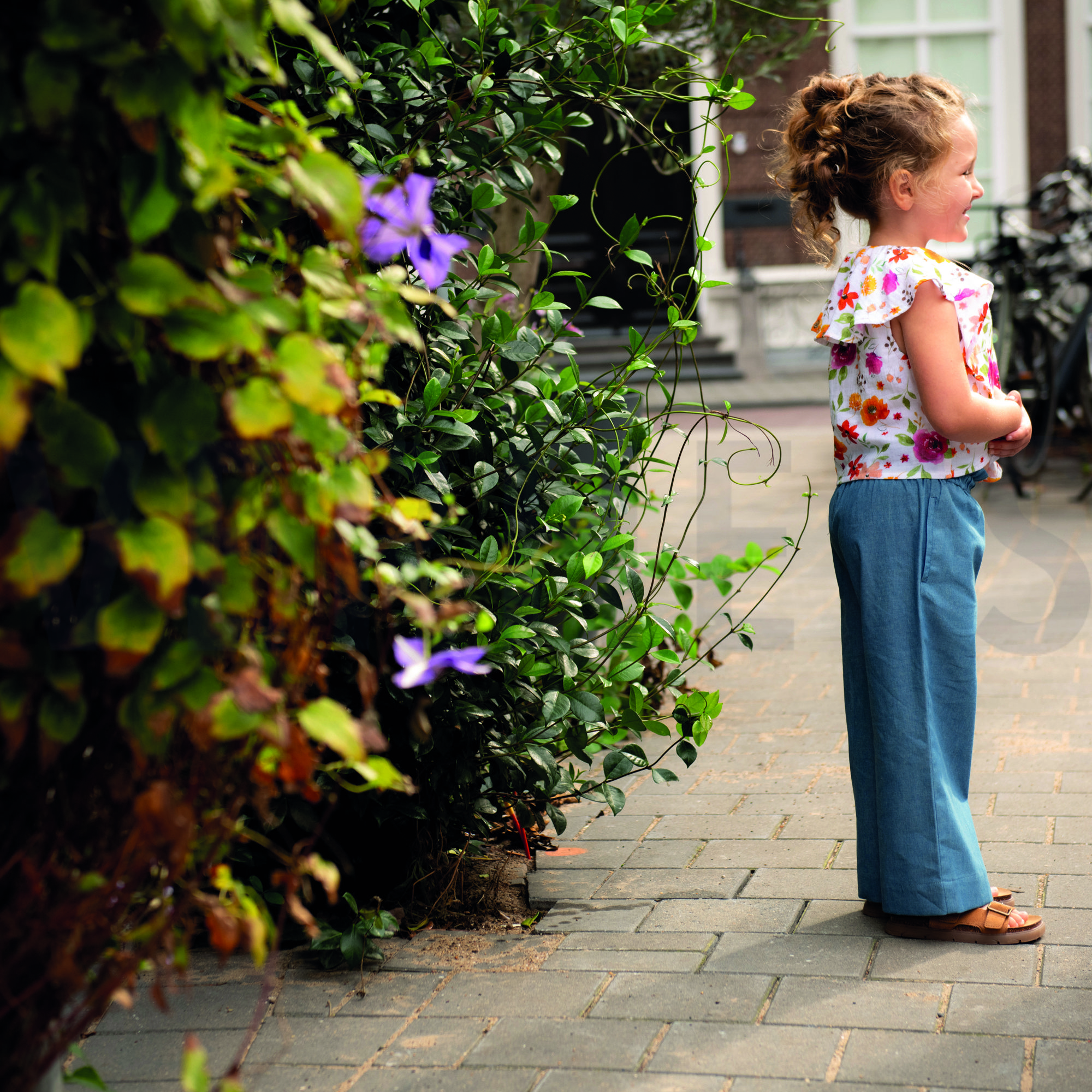 DOUBLE GAZE DE COTON FLEURS ROSE (high resolution) #5