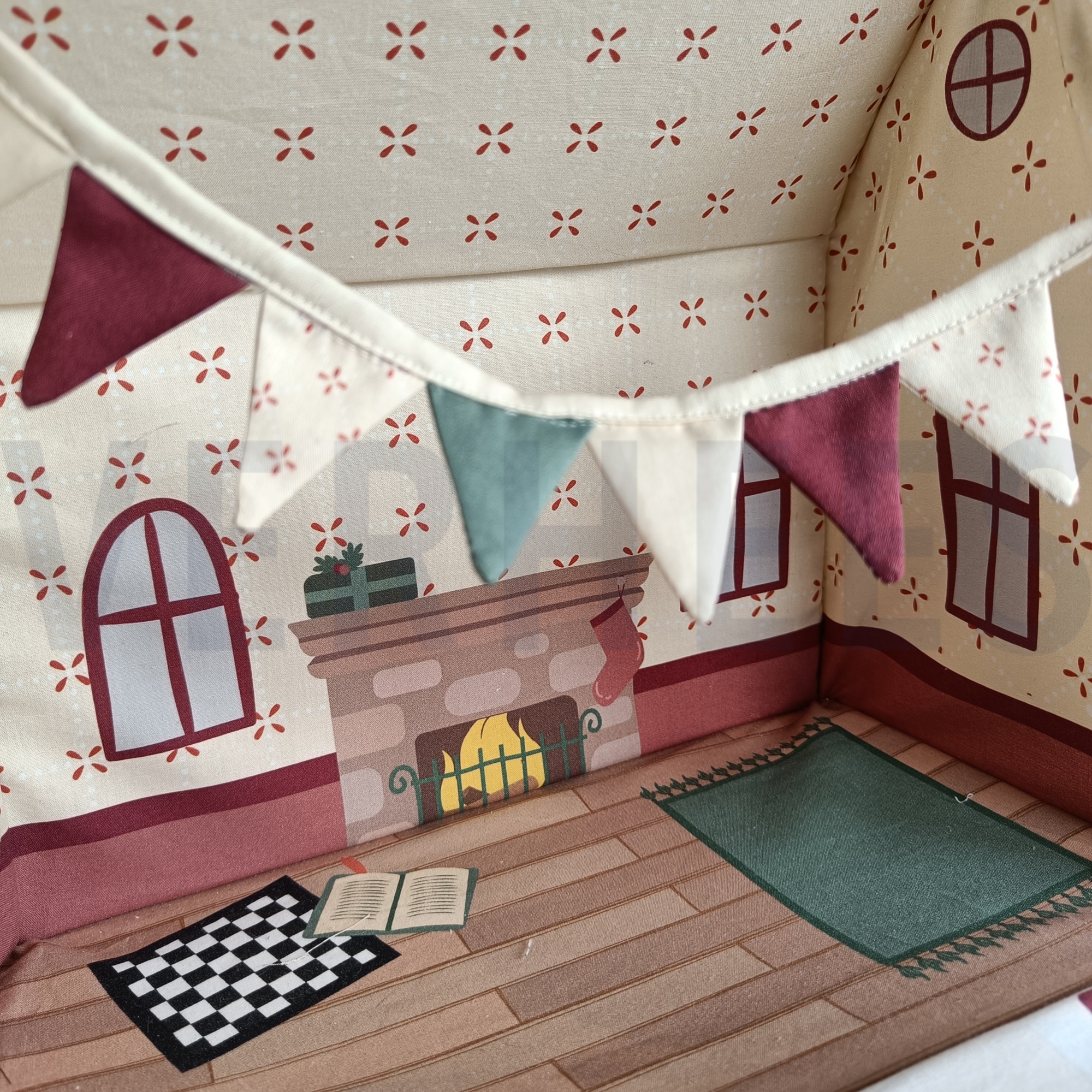 FINE POPLIN GINGERBREAD DOLLHOUSE PANEL MULTICOLOUR (high resolution) #5