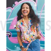 COTTON SATIN DIGITAL PATCHWORK RED (thumbnail) #5