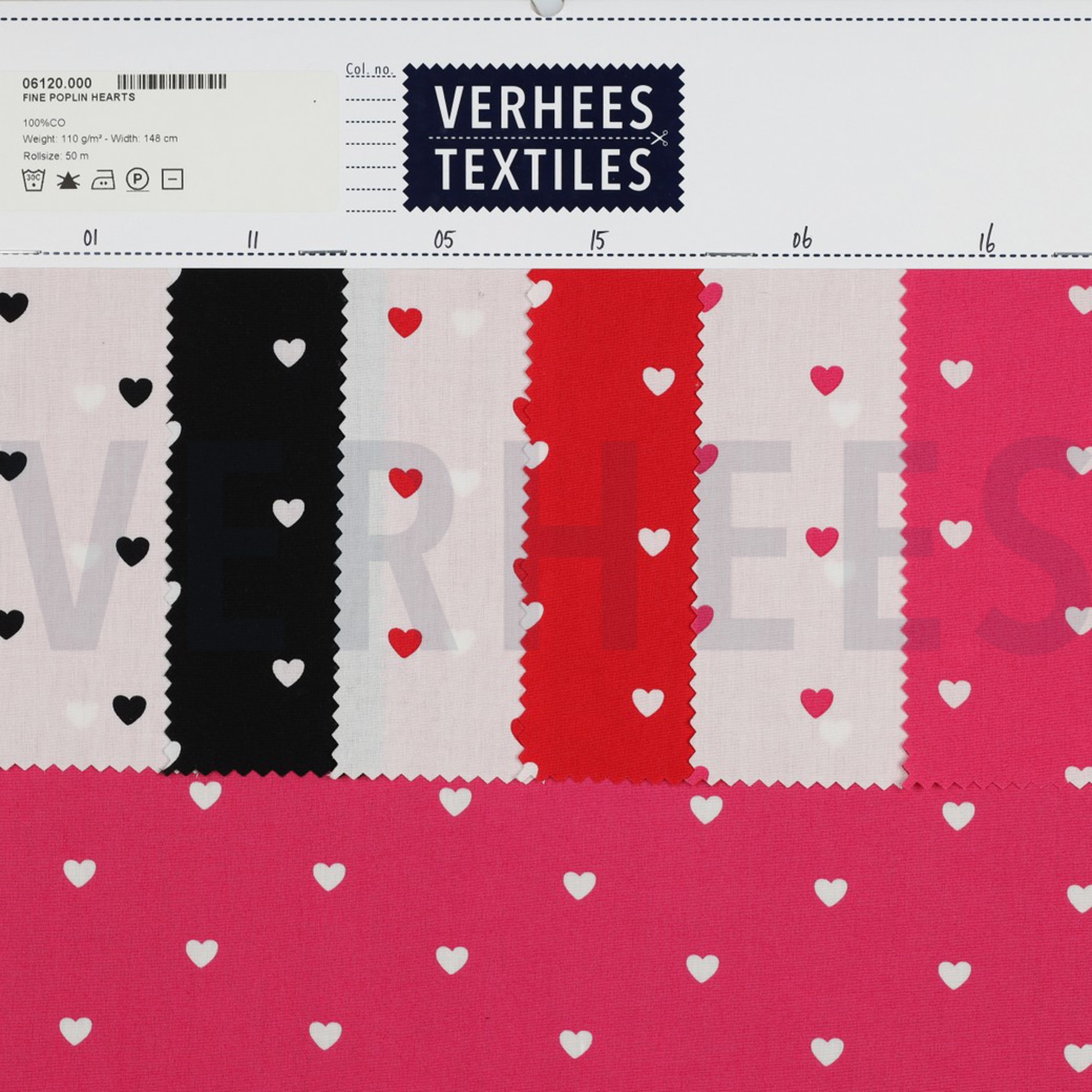 FINE POPLIN HEARTS BLACK/WHITE (high resolution) #5