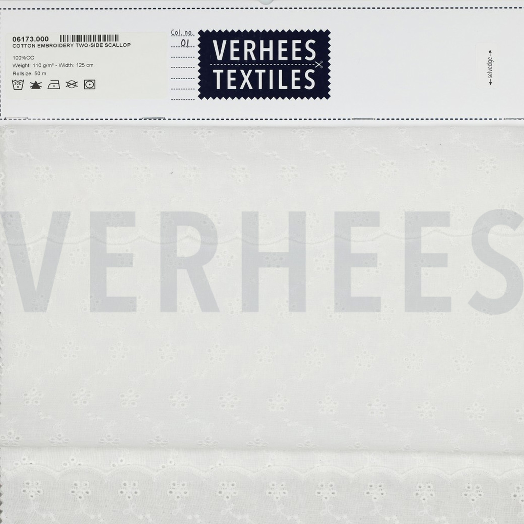 KATOEN EMBROIDERY TWEE-ZIJDIGE GOLFRAND WIT (high resolution) #5