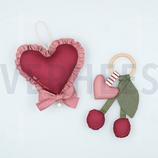 POPELINE DE COTON TISSAGE FIN DIGITAL CERISES PANNEAU MAUVE #7