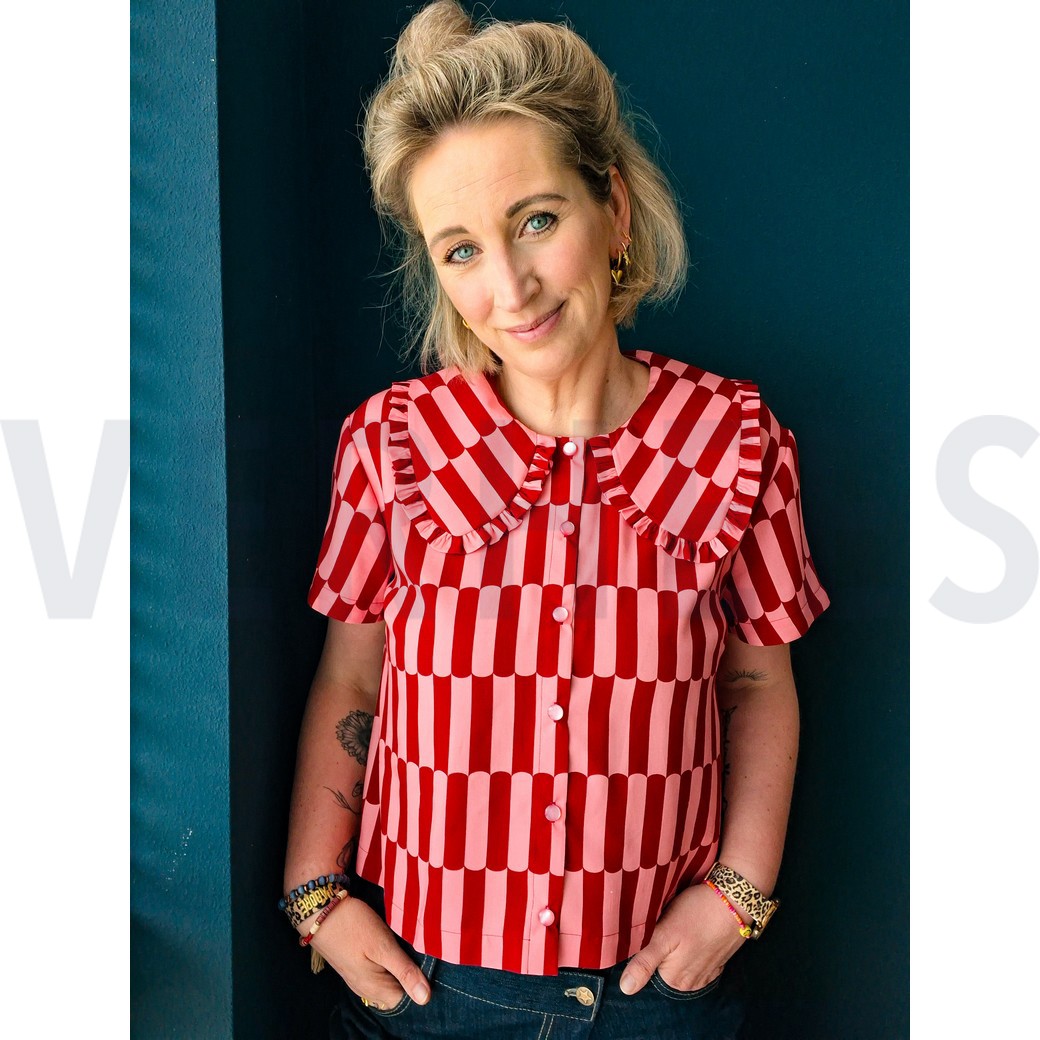 LENZING™ ECOVERO™ STRIPES DARK RED #7