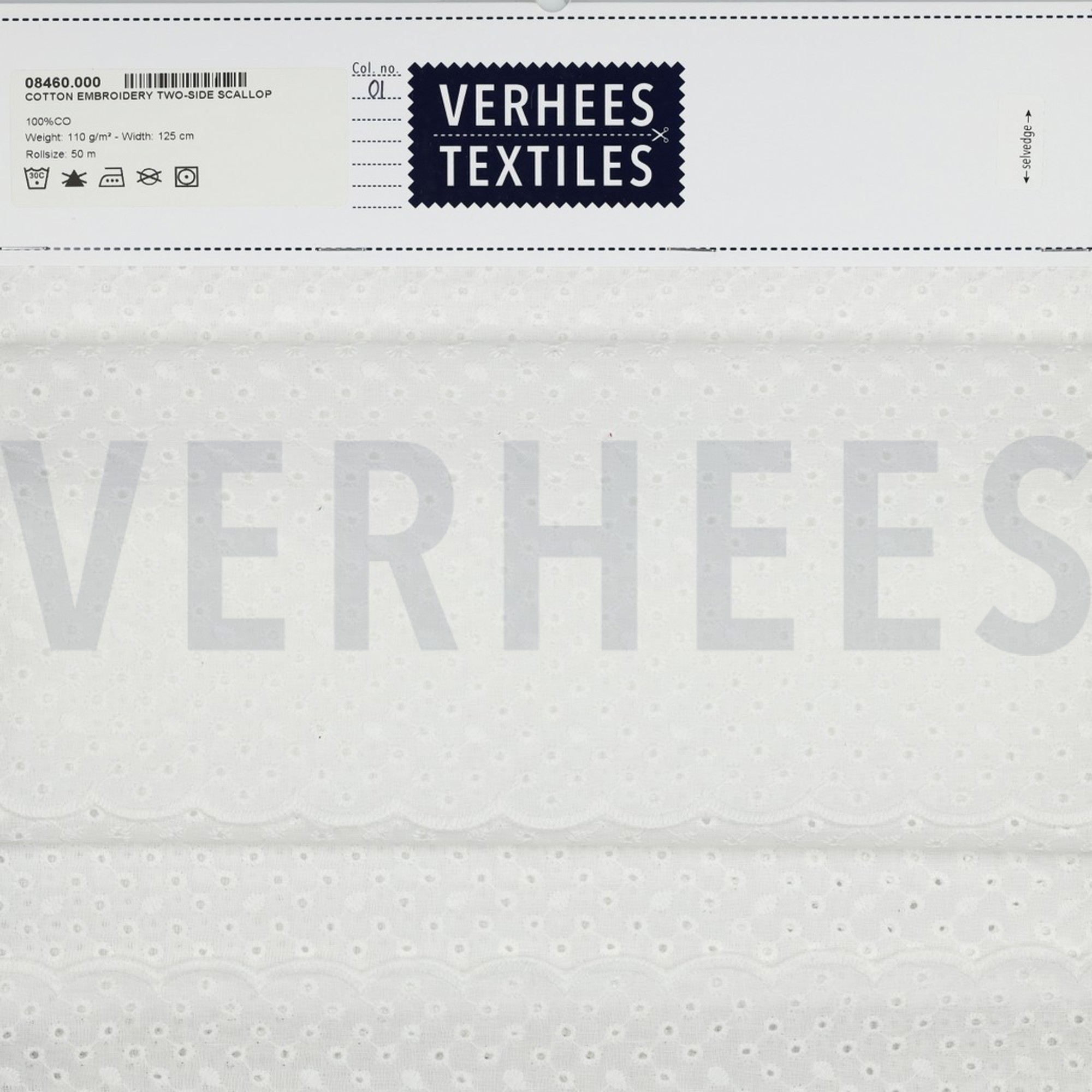 KATOEN EMBROIDERY TWEE-ZIJDIGE GOLFRAND WIT (high resolution) #5