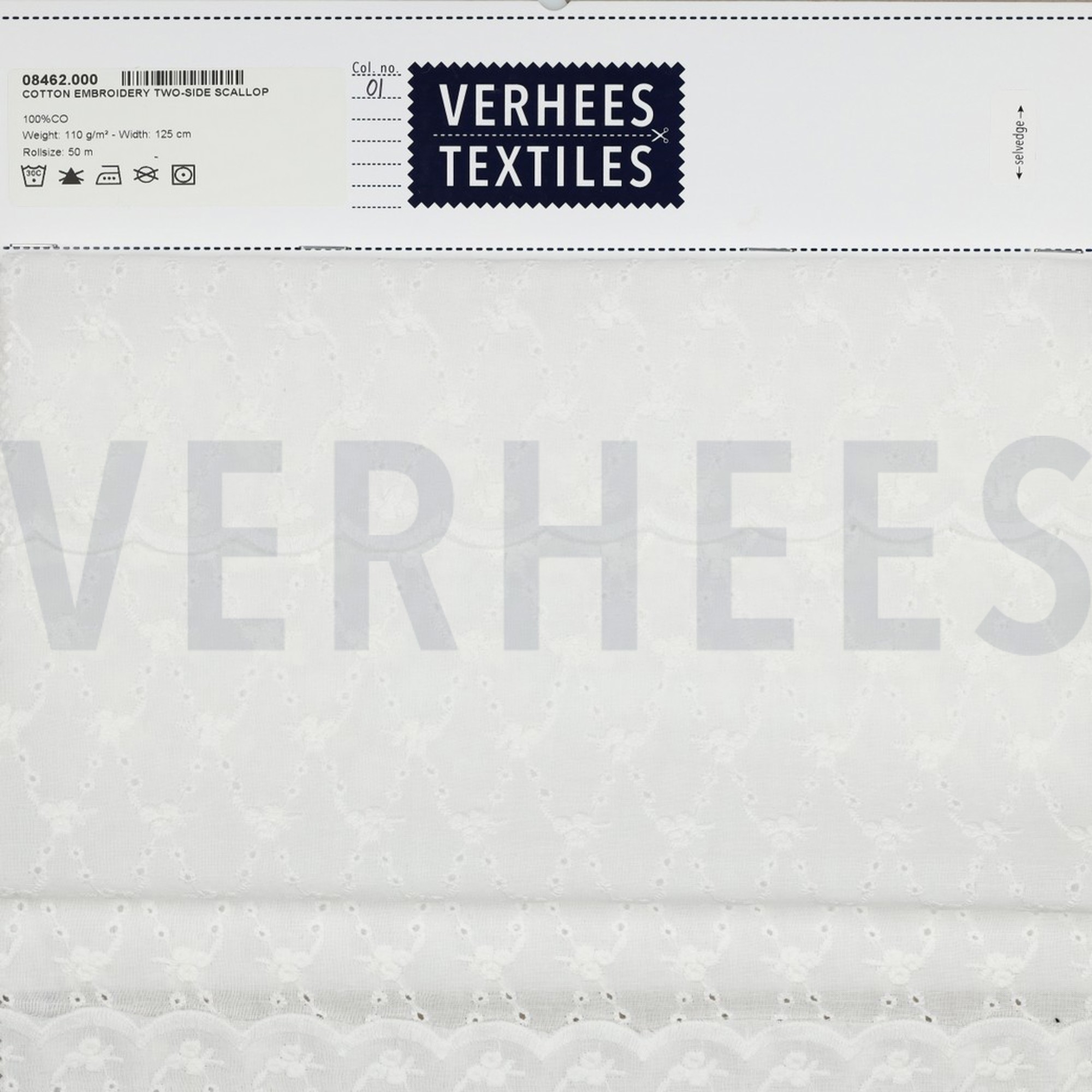 KATOEN EMBROIDERY TWEE-ZIJDIGE GOLFRAND WIT (high resolution) #5