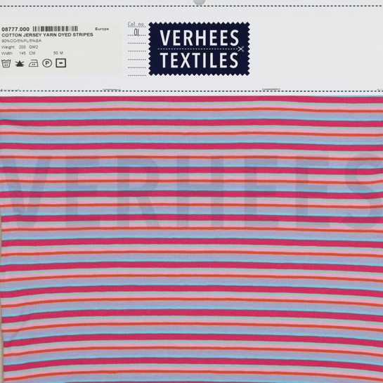 KATOEN JERSEY GARENGEVERFD STREPEN MULTI #7