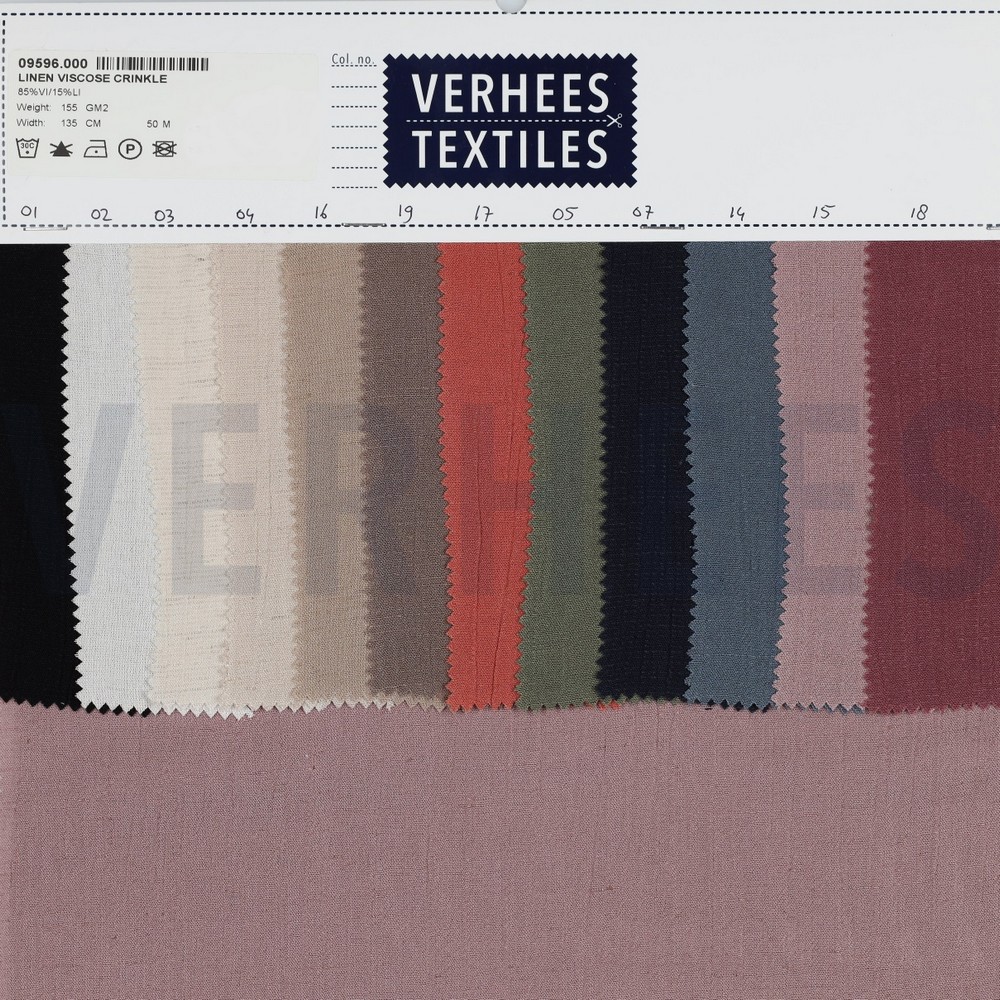 LEINEN VISKOSE CRINKLE GEBROCHEN WEISS #7