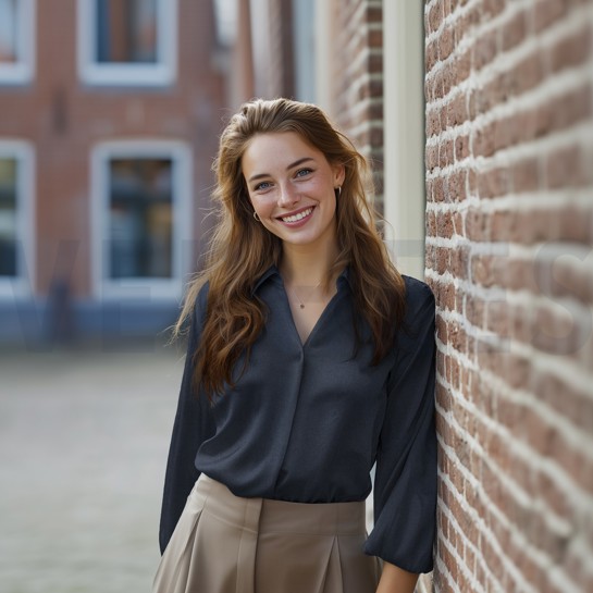 VISKOSE GABARDINE ANGERAUT STRETCH MARINEBLAU MELIERT #7