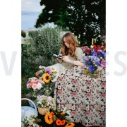 NAPPE DIGITAL DÉPERLANT FEUILLES FLEURS BLANC (thumbnail) #6