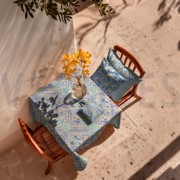 CANVAS LINEN LOOK DIGITAL FLOWERS BLUE (thumbnail) #6