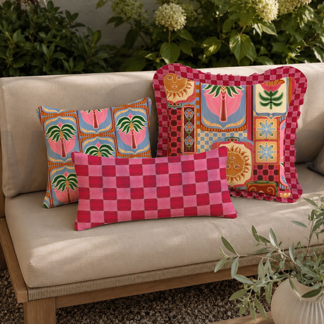 CANVAS DIGITAAL SHOPPER OF KUSSEN PANEEL PATCHWORK ROZE #7