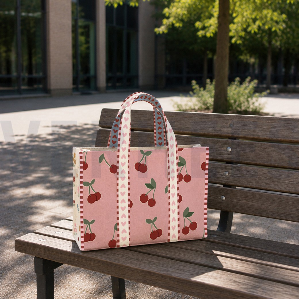 CANVAS DIGITAAL SHOPPER PANEEL KERSEN ROZE #7