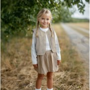 DOUBLE GAUZE GEWATTEERD KERSEN NATUREL (thumbnail) #6