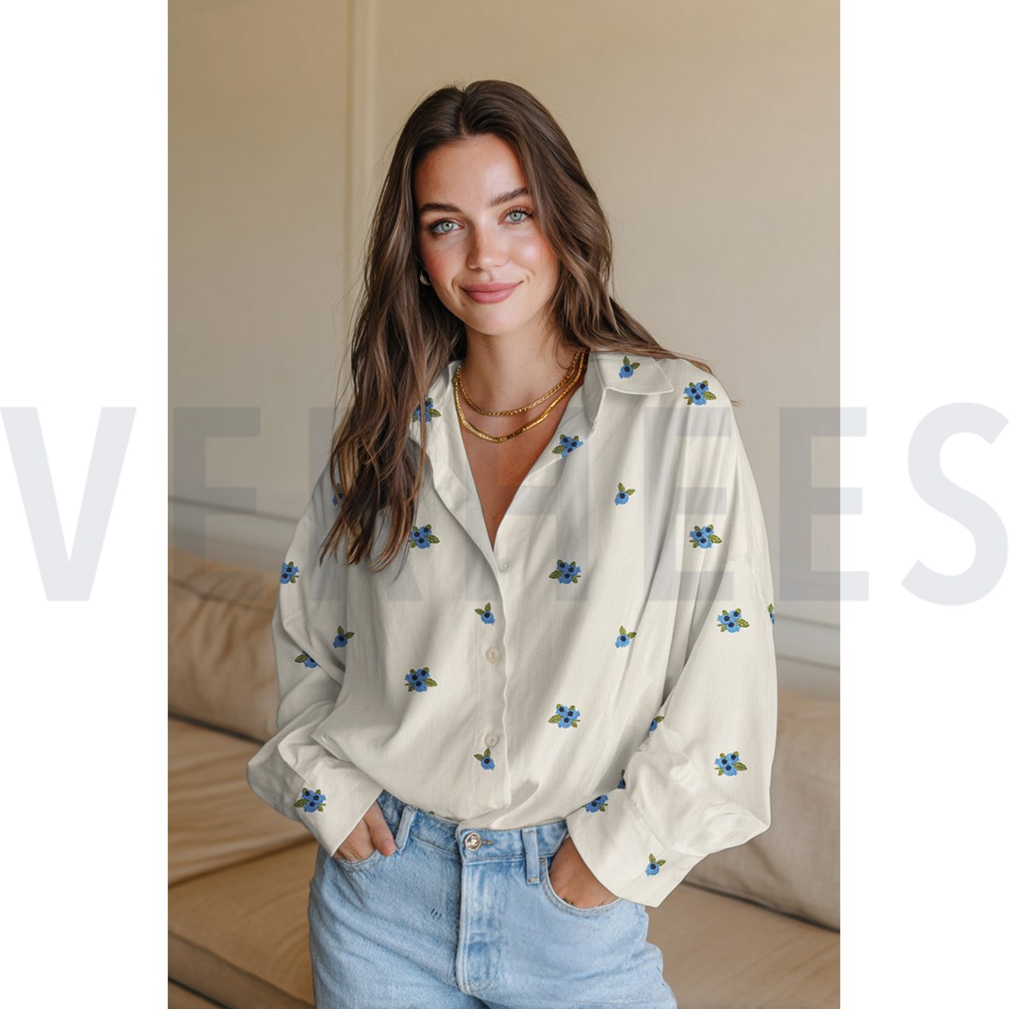 DOUBLE GAUZE GESTREEPT EMBROIDERY FRUIT NATUREL (high resolution) #6