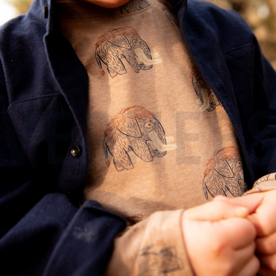 JERSEY MELANGE MAMMOETEN DONKER MINT GEMÊLEERD #7