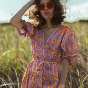 HANDGEFERTIGTE BATIK BAUMWOLLE VIOLETT (thumbnail) #6