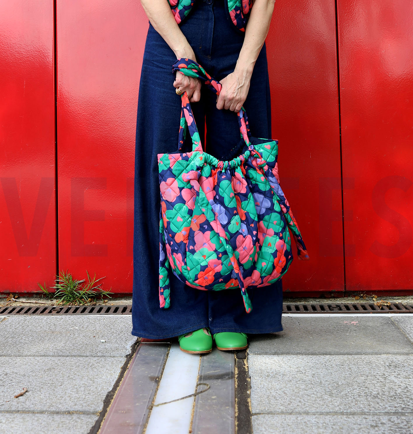 STEPPSTOFF BLUMEN MARINEBLAU #7