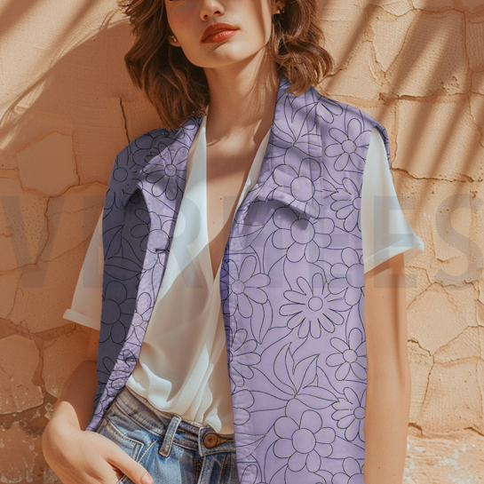 COTTON STEPPED FLOWERS PINK #7