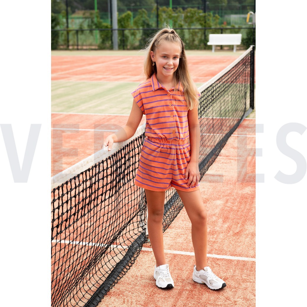 BAUMWOLLE FROTTEE GARNGEFÄRBT STREIFEN BLUSH/LILA #7