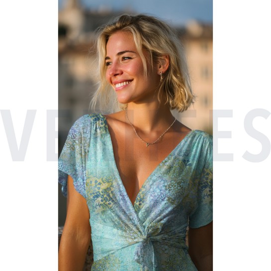 HANDCRAFTED BATIK VISCOSE TURQUOISE #7