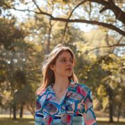 COTTON SATIN DIGITAL RESONATE NEON NERIDA HANSEN BLUE (thumbnail) #6