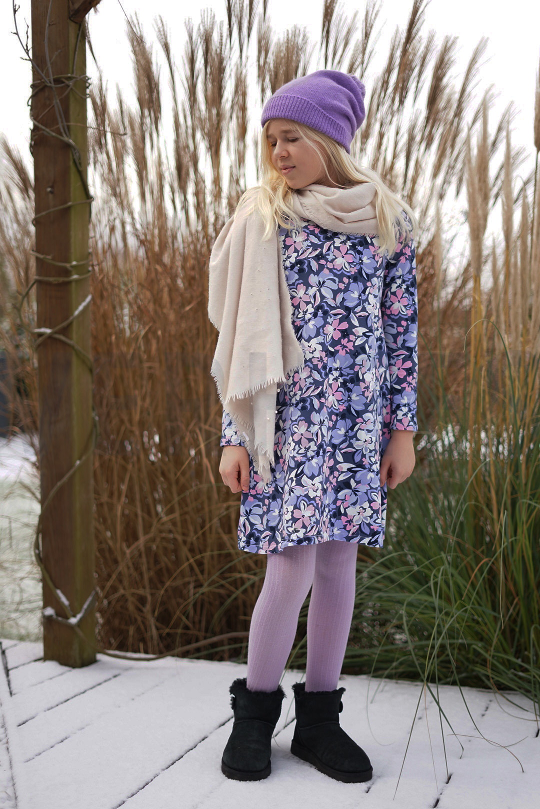 FRENCH TERRY BLOEMEN ROZE #7