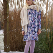 FRENCH TERRY FLOWERS PURPLE/OCHRE (thumbnail) #6