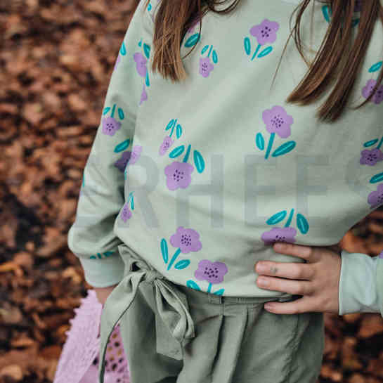 FRENCH TERRY BLOEMEN LAVENDEL #7