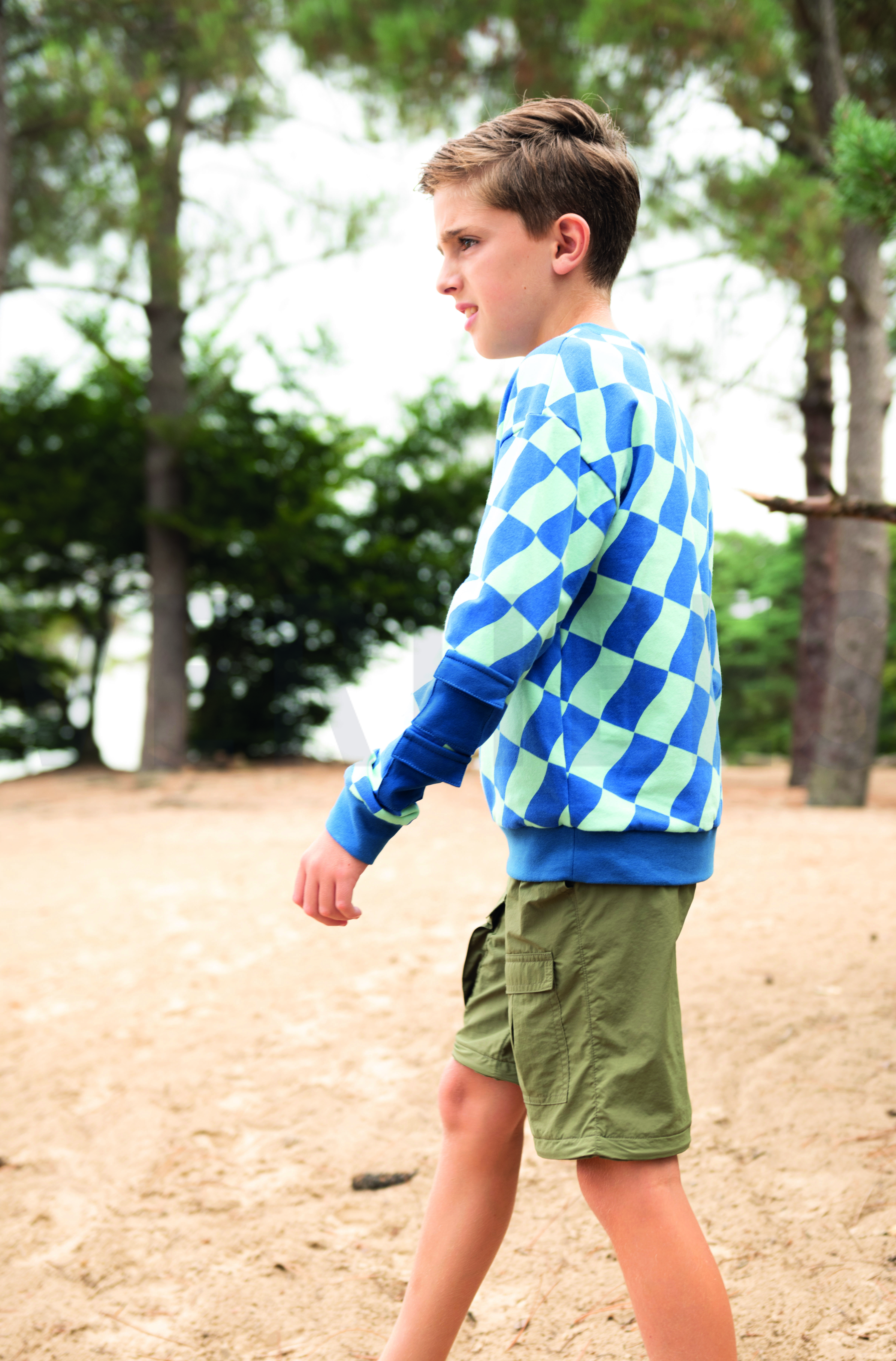 SOFT SWEAT CHECKS MINT/BLUE #7