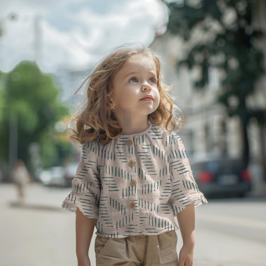 DOUBLE GAUZE ABSTRACT NILEGROEN #7