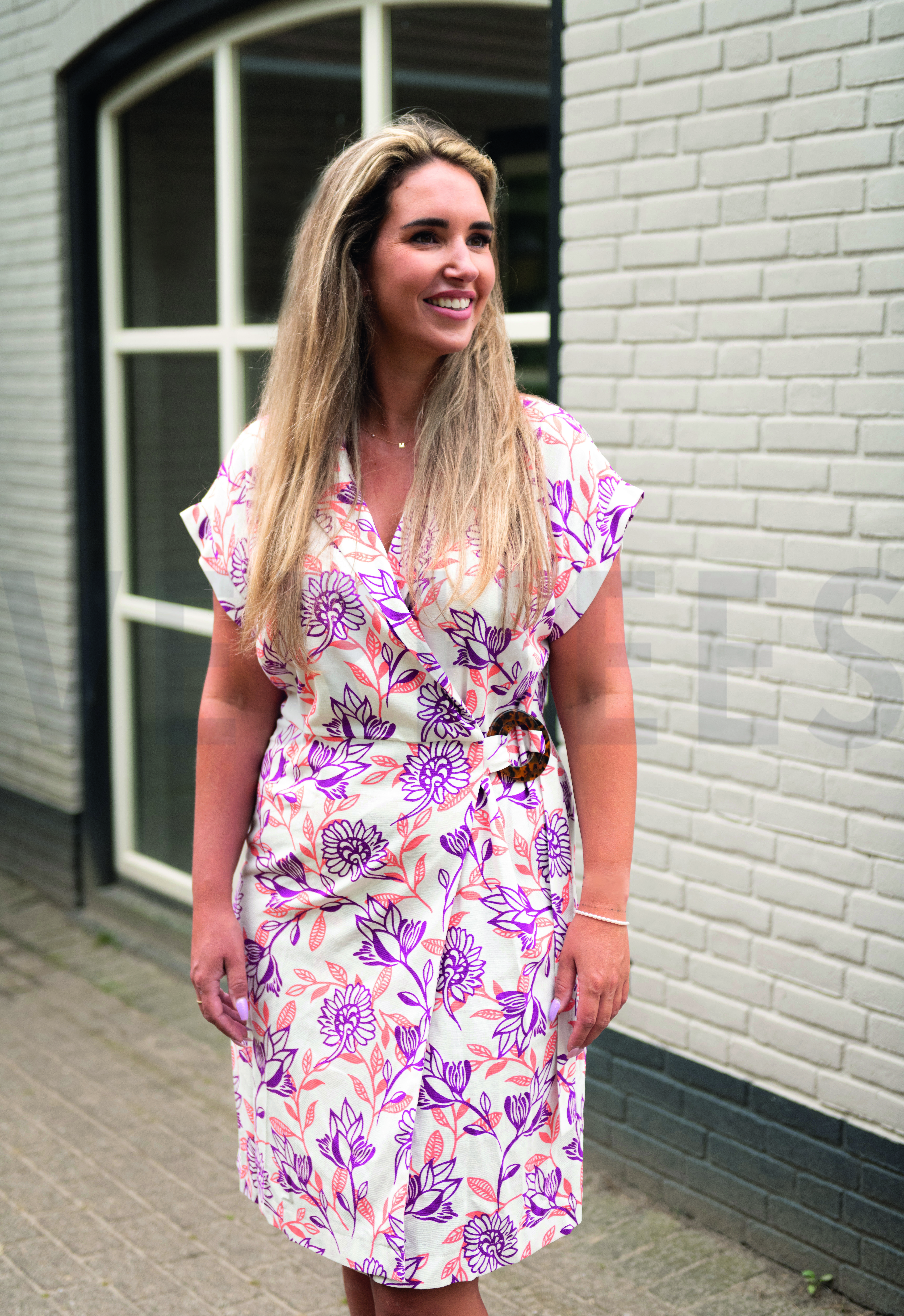 LIN VISCOSE FLEURS ROSE #7