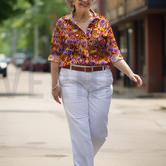 COTON VOILE DIGITAL ABSTRACT VIOLET #7