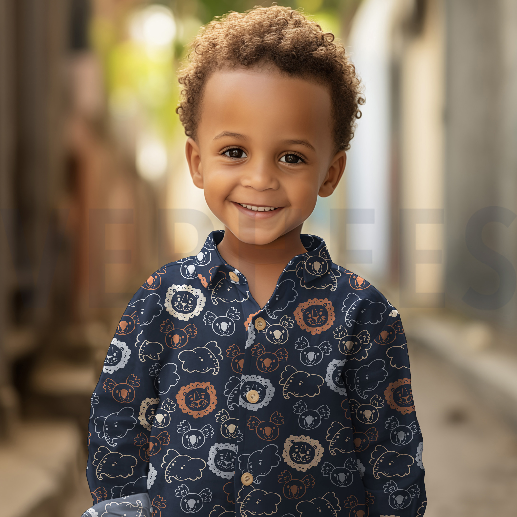 FINE POPLIN SAFARI ANIMALS DARK GREEN (high resolution) #6