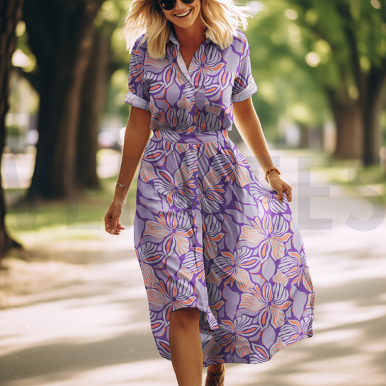 LENZING™ ECOVERO™ BLUMEN LAVENDEL #7